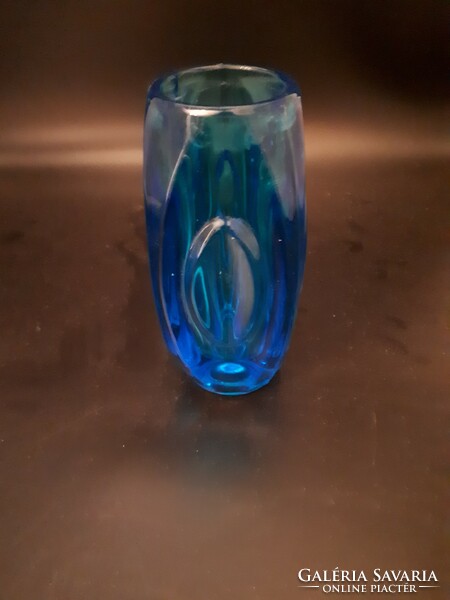 Blue sklo union vase 15 cm