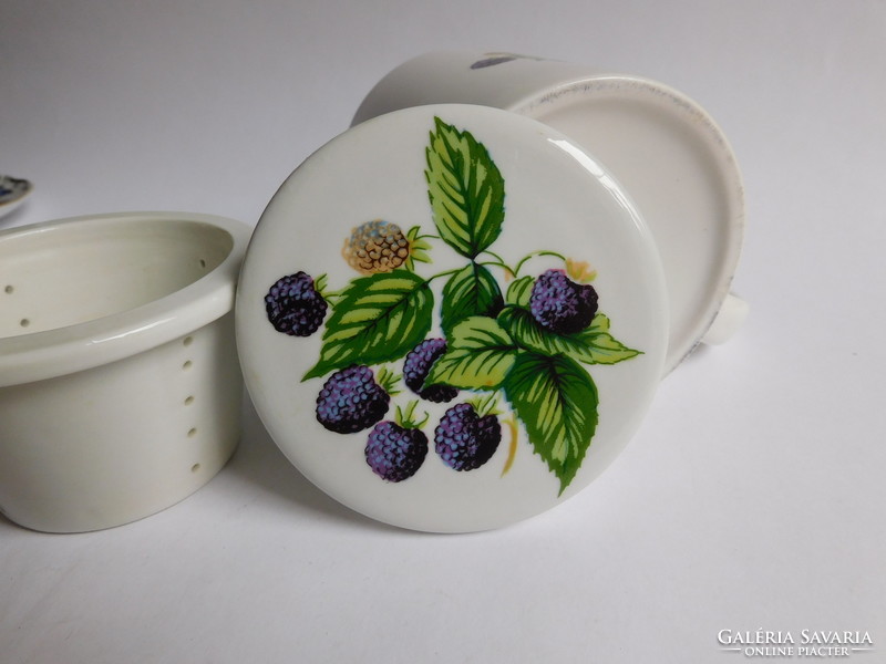 Kőporc witeg blackberry porcelain filter tea mug with lid