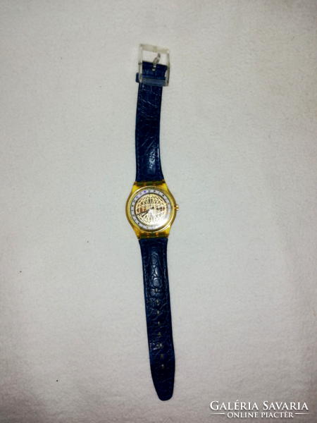 Swatch 1104 men's watch with leather strap