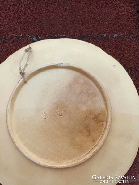 Antik Körmöcbányai majolika tányér, falitányér - nagyobb méret