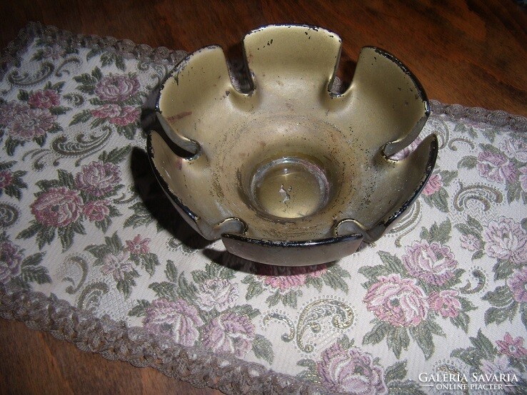 Art deco painted glass decorative bowl