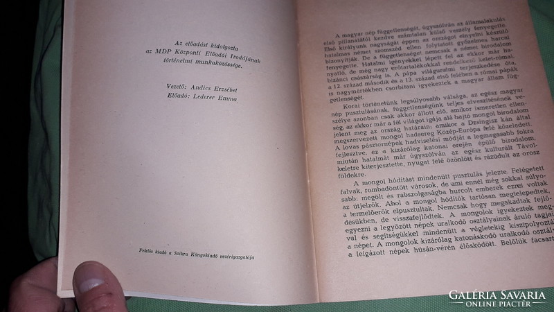 1952.Lederer Emma :A tatárok betörése Magyarországra és a pápai .... könyv a képek szerint SZIKRA