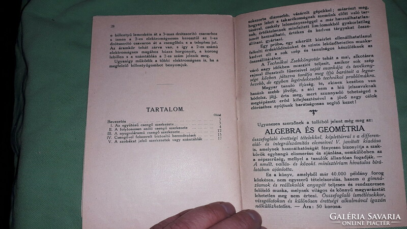 1921. Leo Grész special bell equipment book according to pictures József Németh