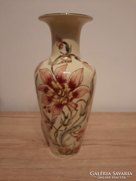 Zsolnay orchid patterned vase