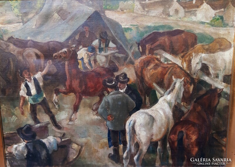 Pál Udvary (1900-1987) at a horse fair