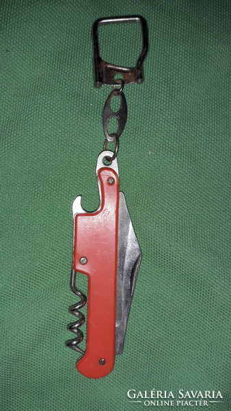 Retro tobacconist multi-functional knife with vinyl handle metal key ring as shown in the pictures