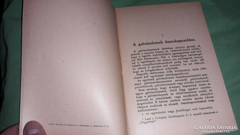 1921. Leo Grész: the galvanic batteries book according to pictures by József Német