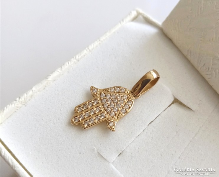14K arany Hamsa/Fatima keze medál