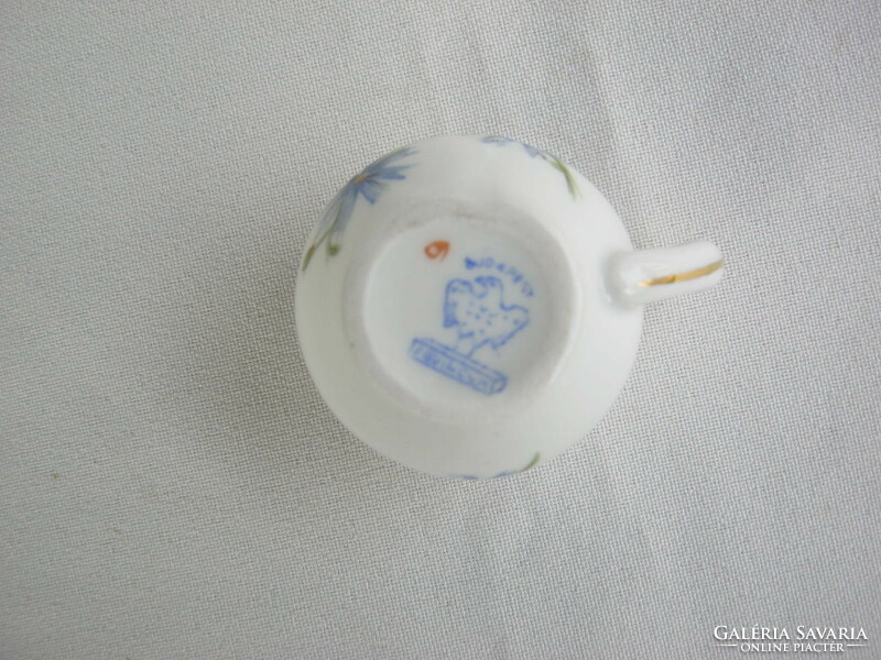 Aquincumi porcelán kék virágos mini bögre csupor