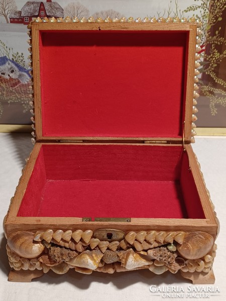 Mother-of-pearl shell box without key