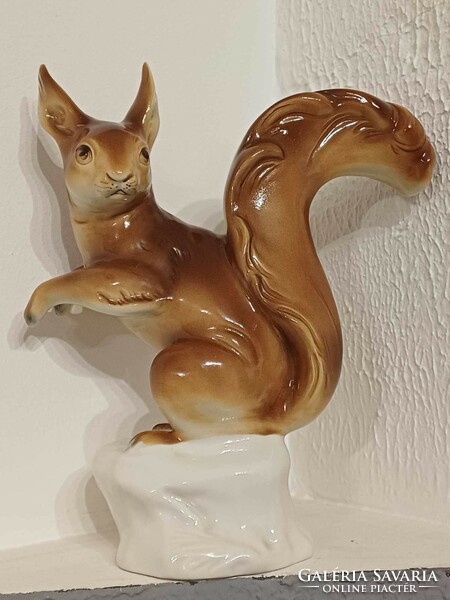 Royal dux nagy porcelán mókus 25 cm