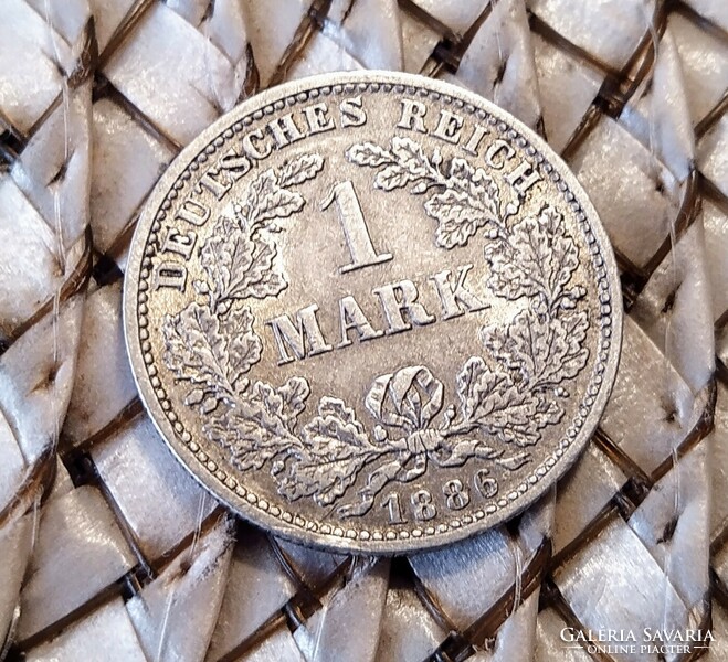 Vilmos silver 1 mark 1886 d