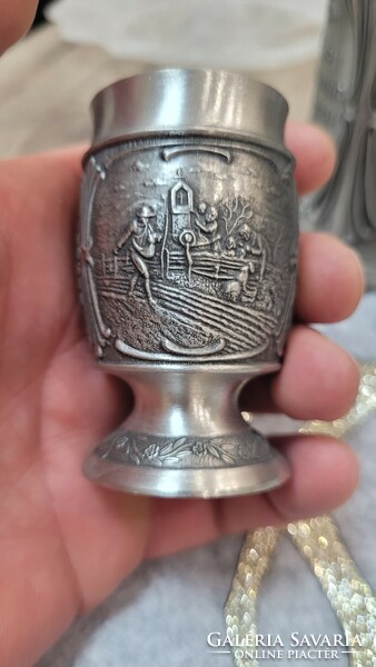 Frieling zinn. Pewter brandy set. Even as a Christmas gift.