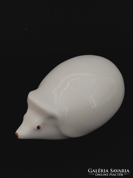 Hollóházi porcelán süni figura, 8,5 cm