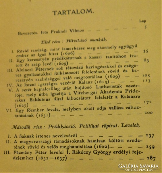 Pázmány Péter munkáiból / Franklin Társulat, Budapest, 1904/