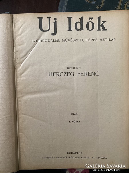 Herczeg Ferenc: Új idők I. - II. kötet (1940)