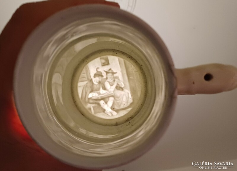 Antik korsó kupa hologramos vízjel porcelàn sörös korsó