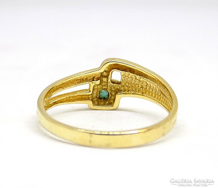 Zöld köves arany gyűrű (ZAL-Au119038)