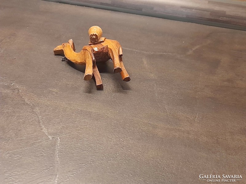Hand carved rustic camel small figurine