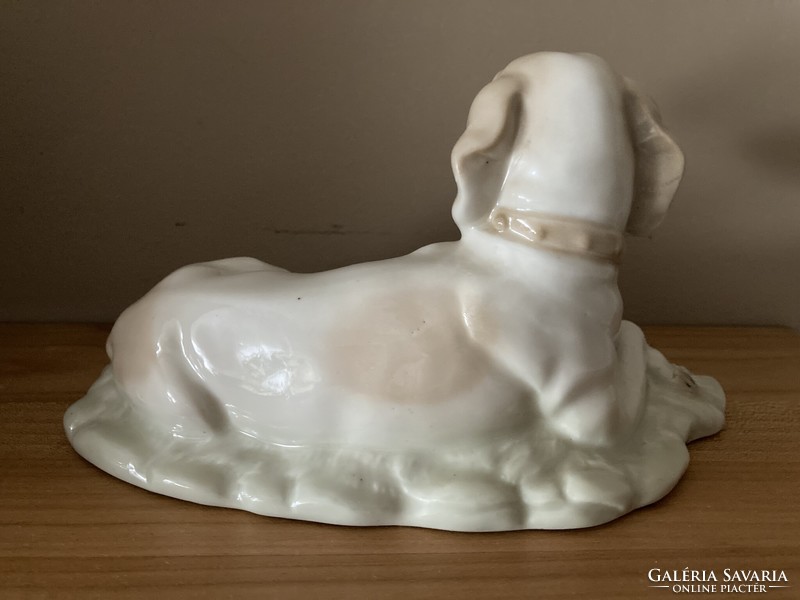Lladro porcelain reclining dog figure