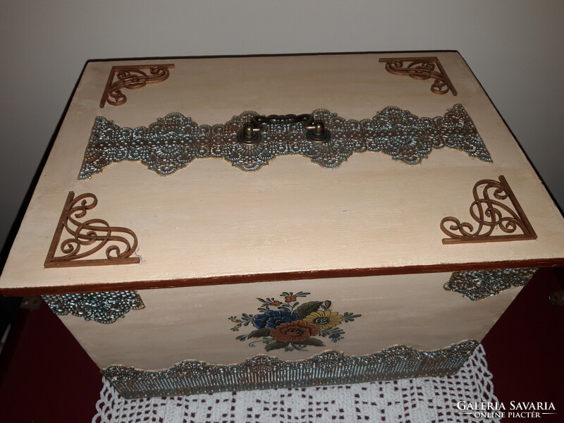 Vintage chest with flower pattern