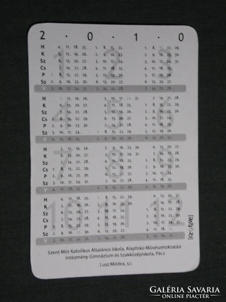 Card calendar, Szent Mór general vocational secondary school, Pécs, graphic artist, children's drawing, 2010, (3)