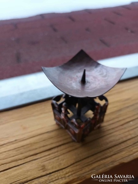 Lignifer industrial bronze candle holder