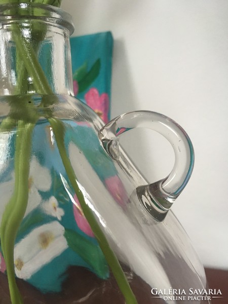 Glass heart vase/flask/glass/decor-figurative
