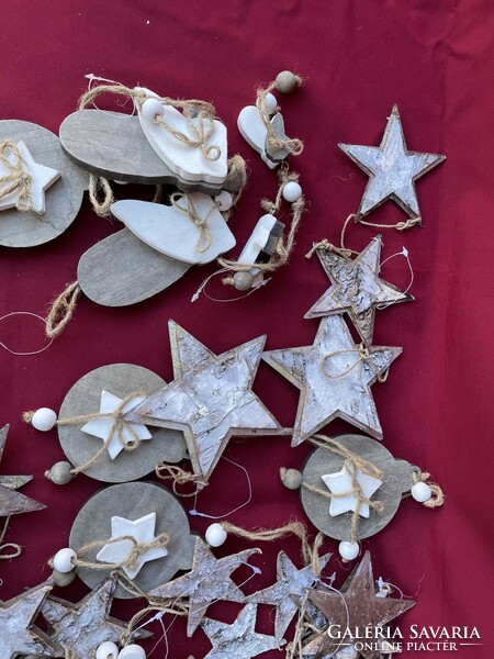 Mixed wood metal star Christmas tree decoration ornament package for Christmas. Glass