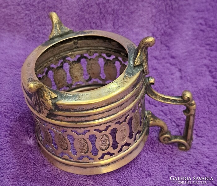 Antique silver-plated cup holder (m4366)