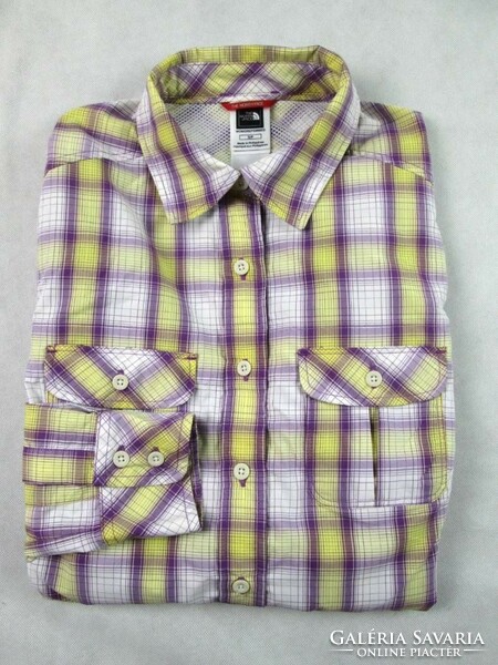 Original the north face (s) sporty checkered long-sleeved women's hiking shirt