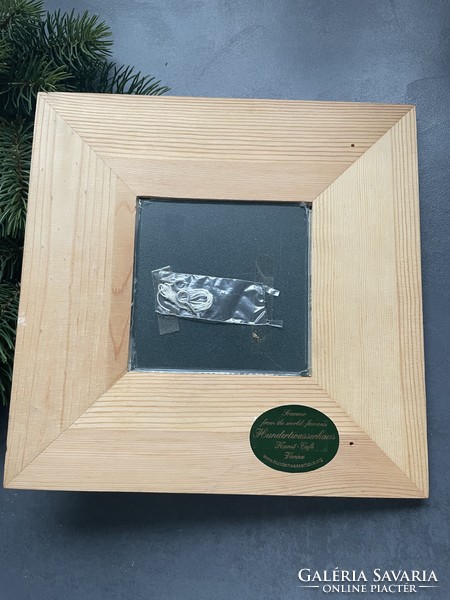 Hundertwasser nyomat, natúr fenyő kerettel