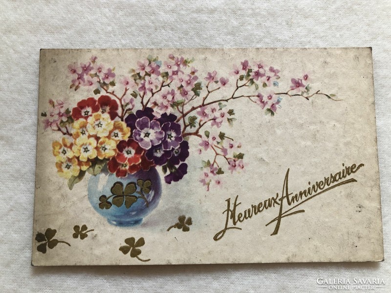 Antique, old gilded postcard -8.