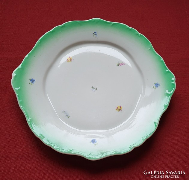 Hollóháza porcelain serving bowl plate with cake flower pattern