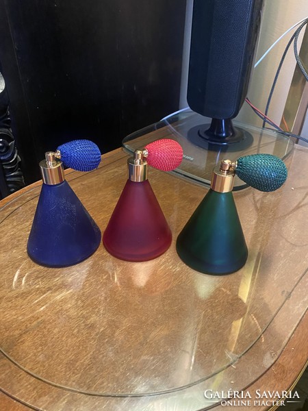 Vintage colored perfume bottles