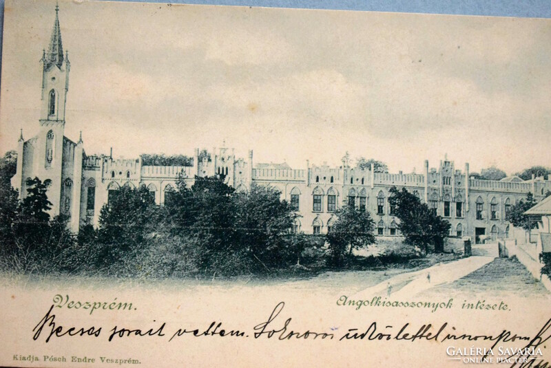 Veszprém - Institute of English Misses - photo postcard - 1899 pósch endre edition Veszprém