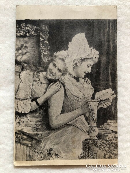 Antique, old postcard - post clean -8.