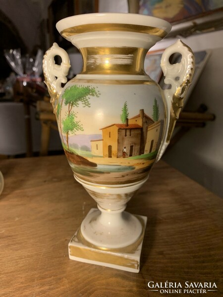 Empire gilded vase with landscape
