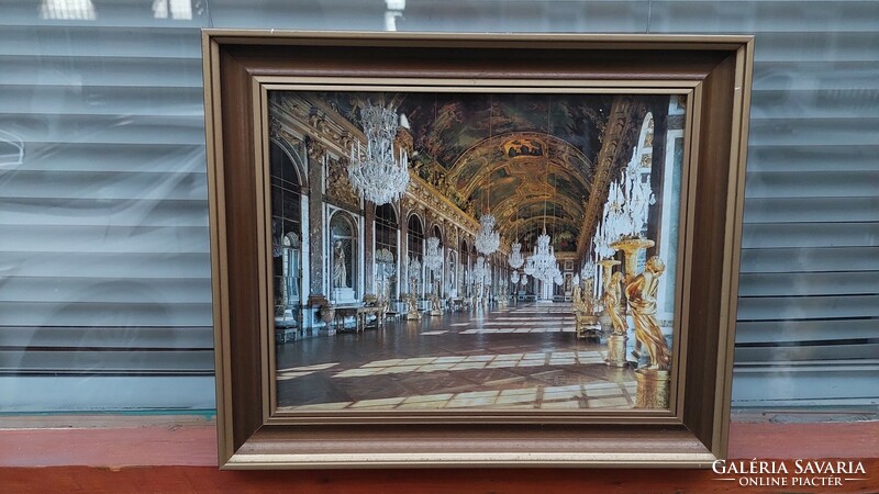 Glazed gold-wood picture frame, internal size 24x30 cm