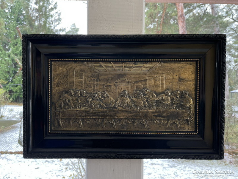 1930 KÖRÜL,UTOLSÓ VACSORA GALVANOPLASZTIKA 24,5x39,5cm