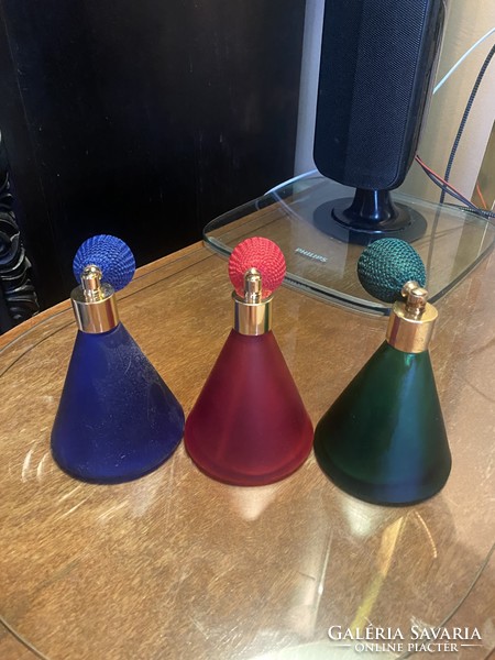 Vintage colored perfume bottles