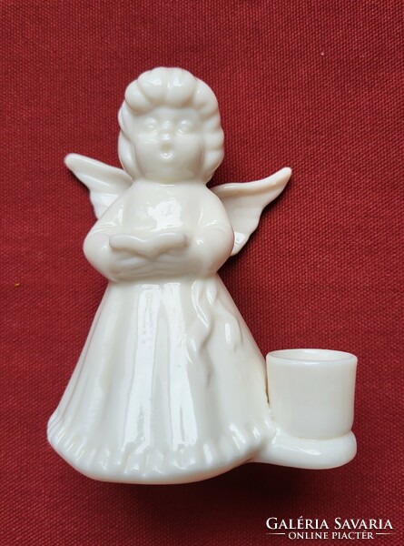 Karácsonyi porcelán gyertyatartó angyal angyalka