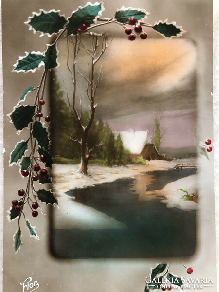 Antik, régi Karácsonyi képeslap                             -7.