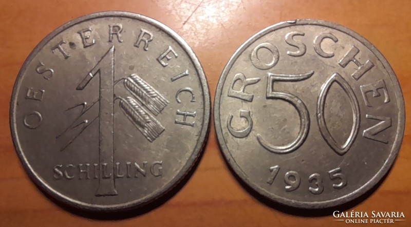 Ausztria 1 schilling 50 groschen 1935 . POSTA VAN ! Olvass  !