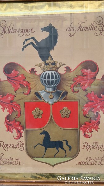 Keretezett címer Adelswappe der familie Rosslav von Rosenthal