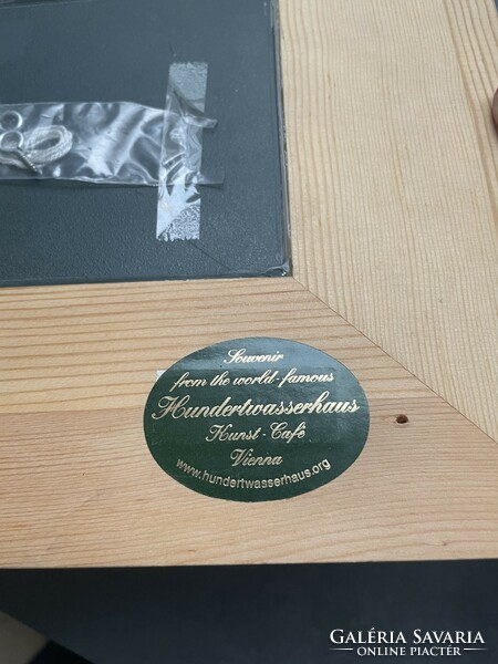 Hundertwasser nyomat, natúr fenyő kerettel