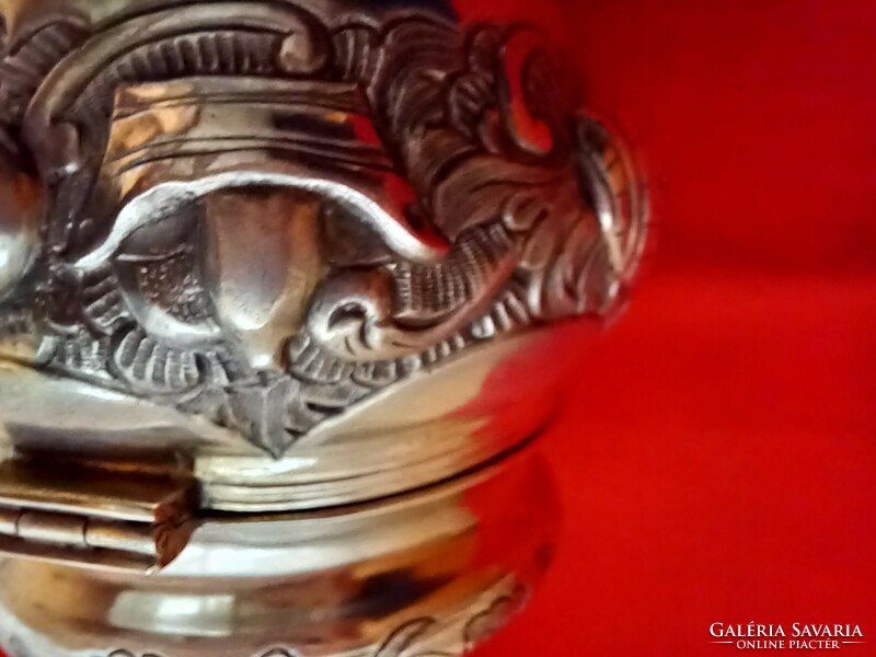 Antique silver (1846) Biedermeier lidded cup with inner gilding! Péter Fertőszögi﻿ certificate!