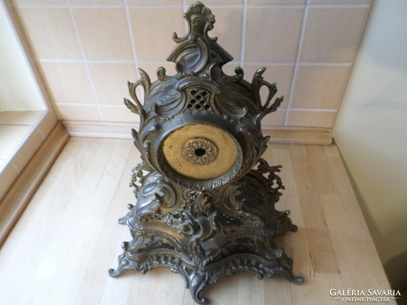 Old copper ornate Rococo mantel clock without clockwork