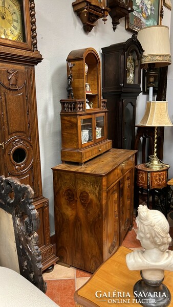 Special rare antique Biedermeier chest of drawers with superstructure