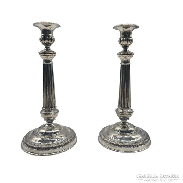 Pair of neoclassic candle holders - 527 g - ez378